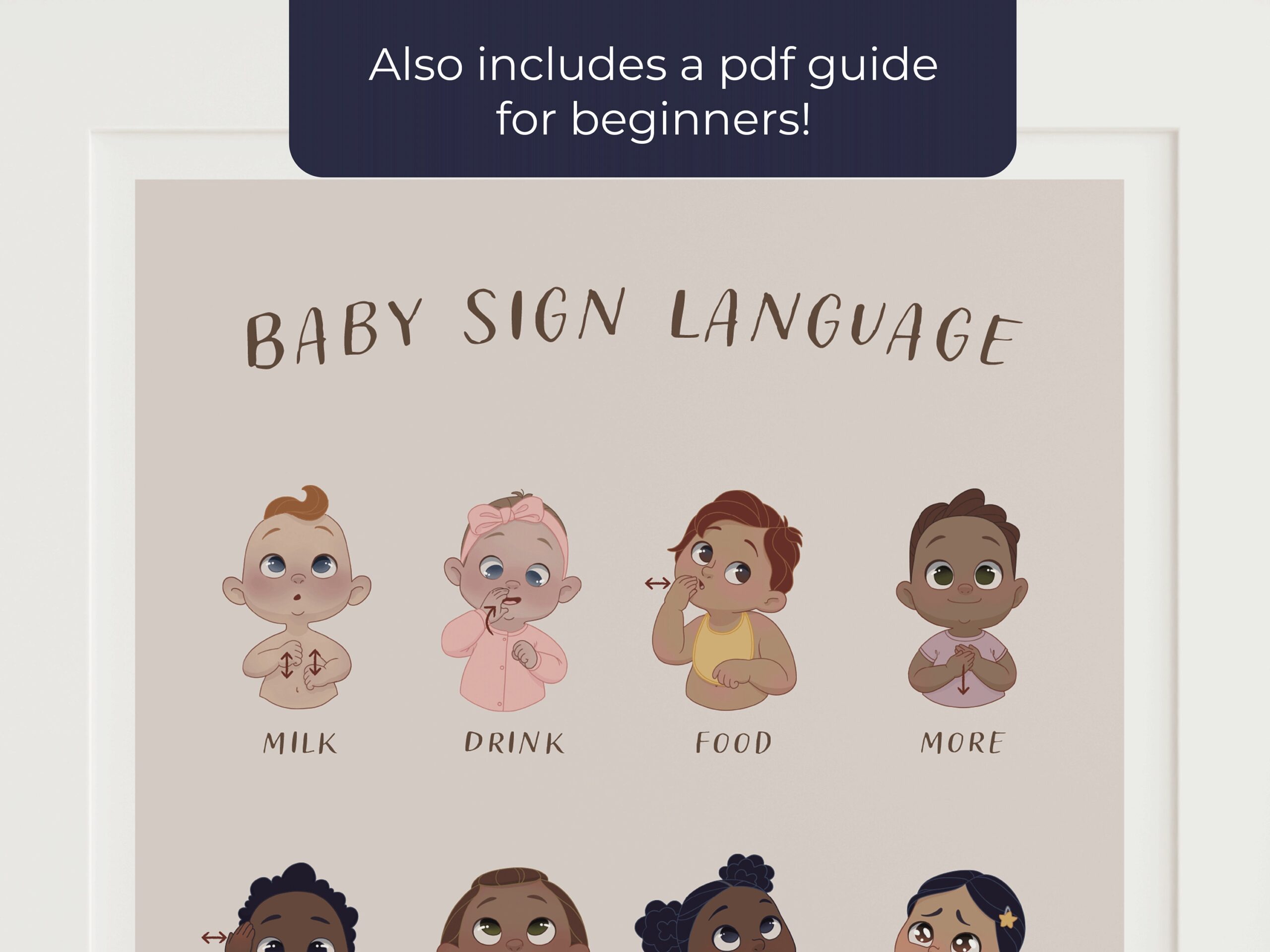 Baby Sign Language Poster Includes A Written Pdf Guide For Beginners Etsy Israel