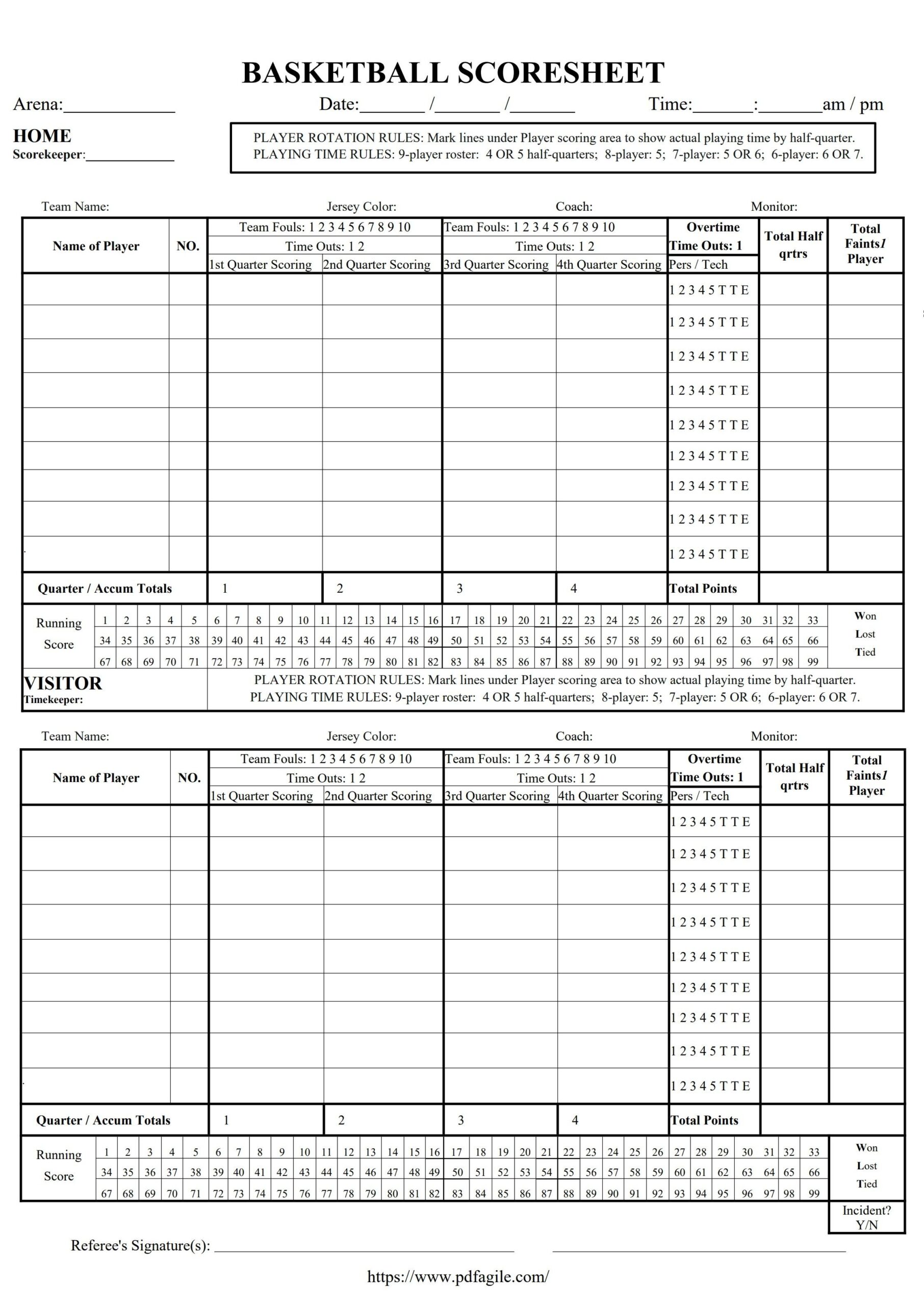 printable basketball stat sheet