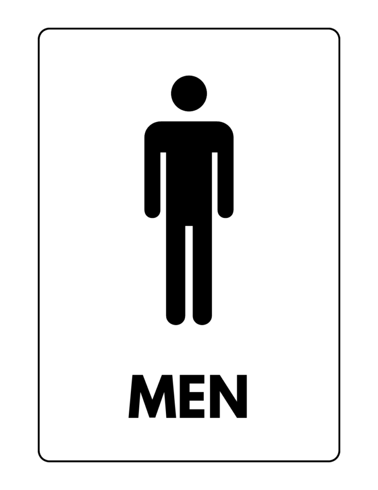 Bathroom Sign Template Men Restroom Download Printable PDF Templateroller