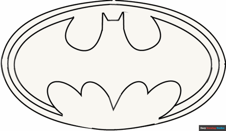 Batman Logo Coloring Page Easy Drawing Guides