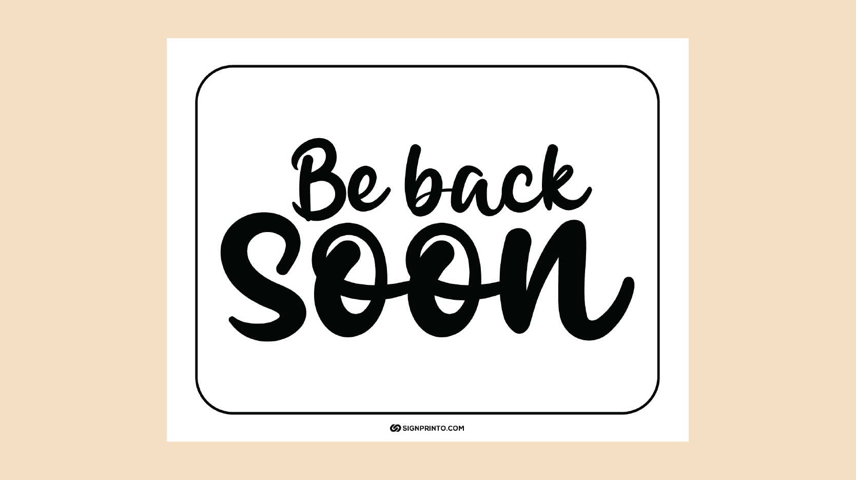 Be Back Soon Sign Black Text Printable 