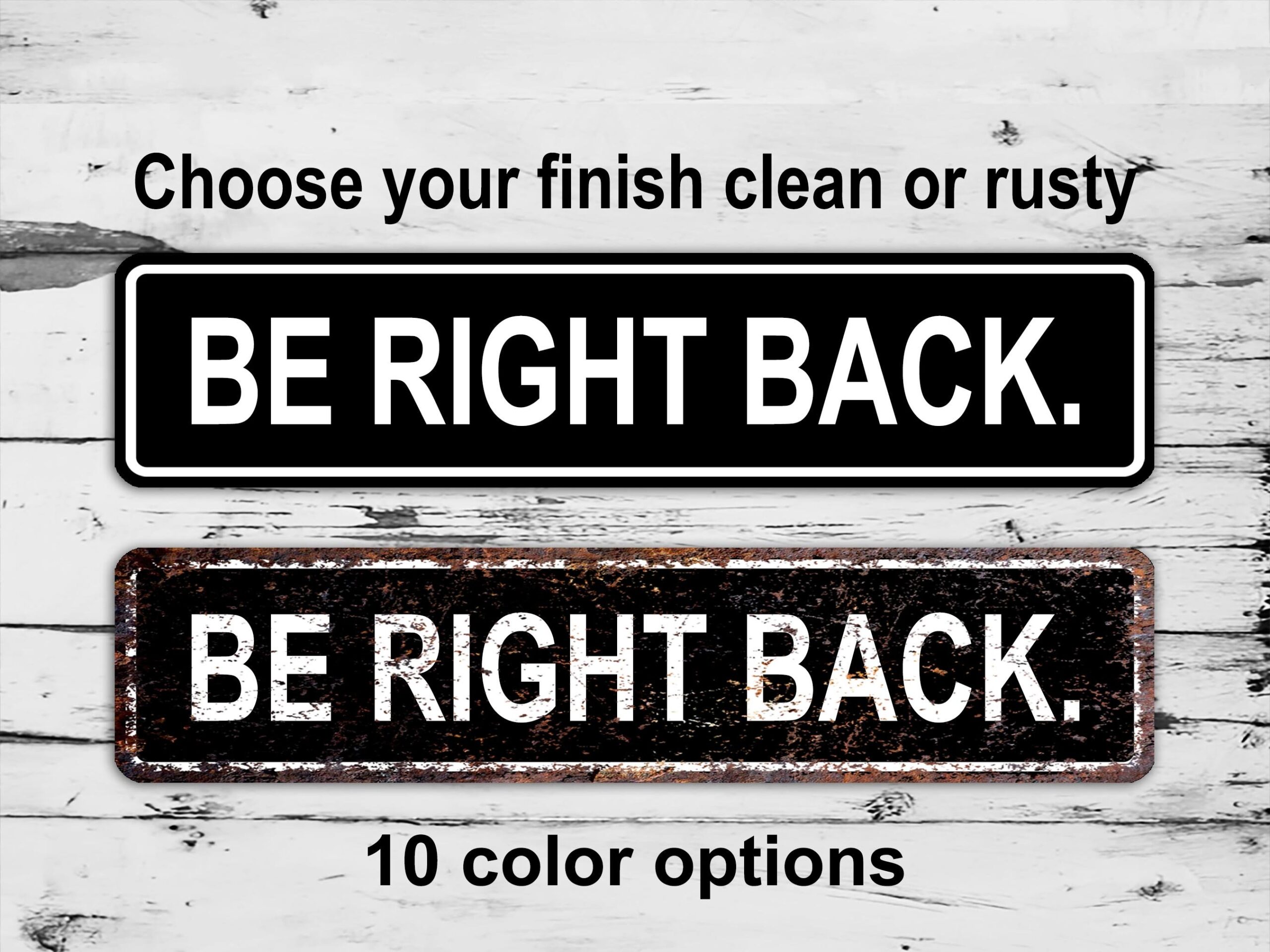 Be Right Back Aluminum Sign Custom Personalized Gift Metal BRB Print Funny Quote Sayings Highway Christmas Present Etsy
