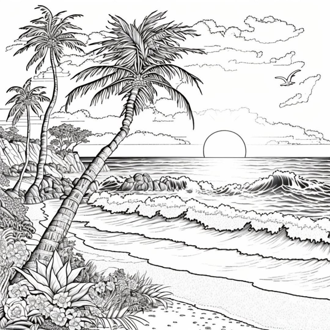 beach coloring sheets printable