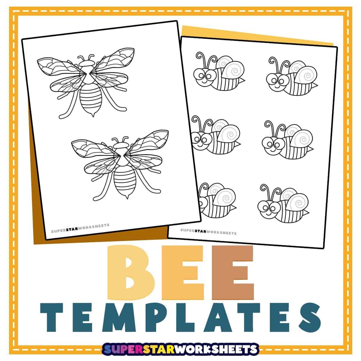 Bee Template Free Printables Superstar Worksheets