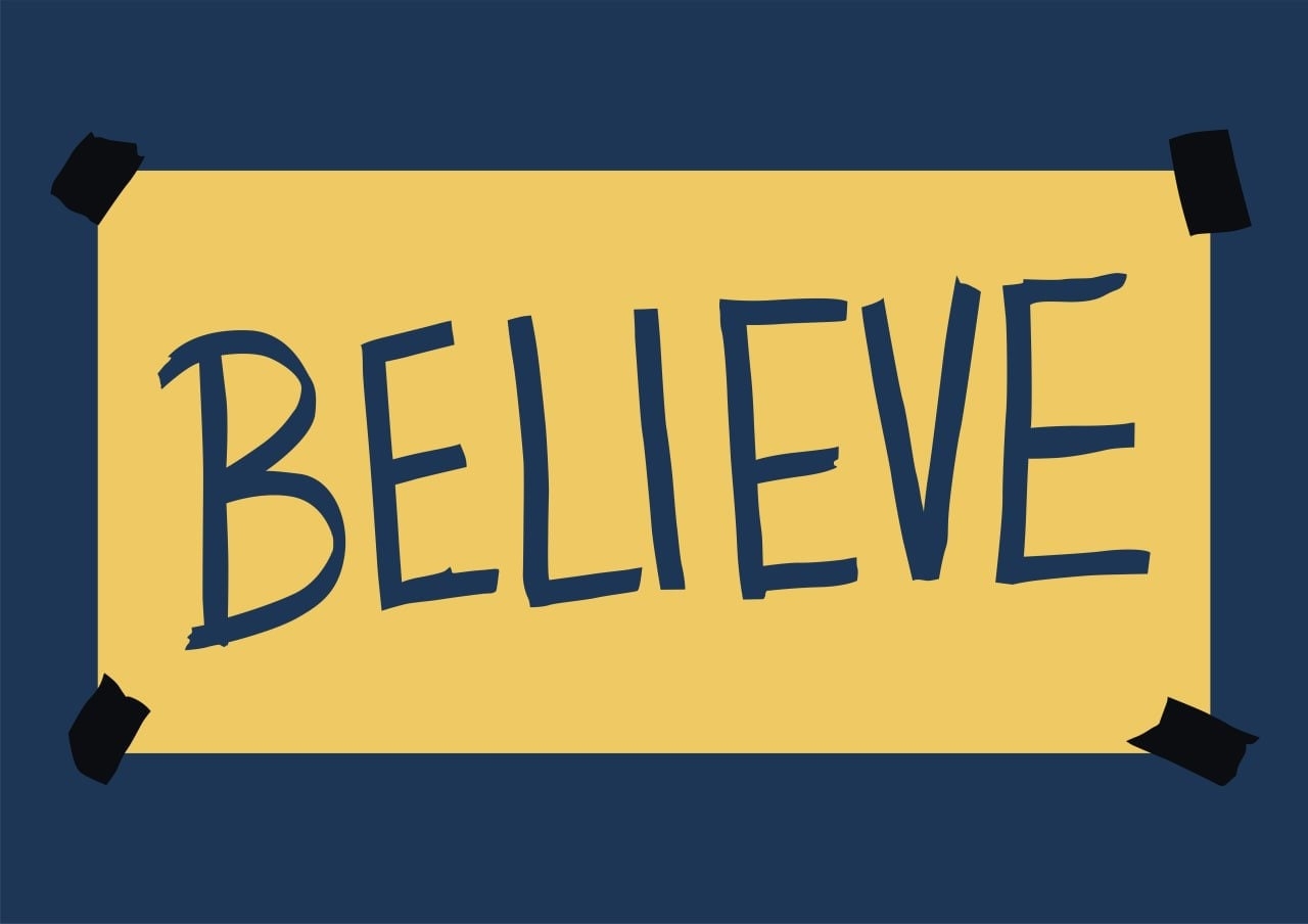Believe Sign Digital Art Print Poster Etsy