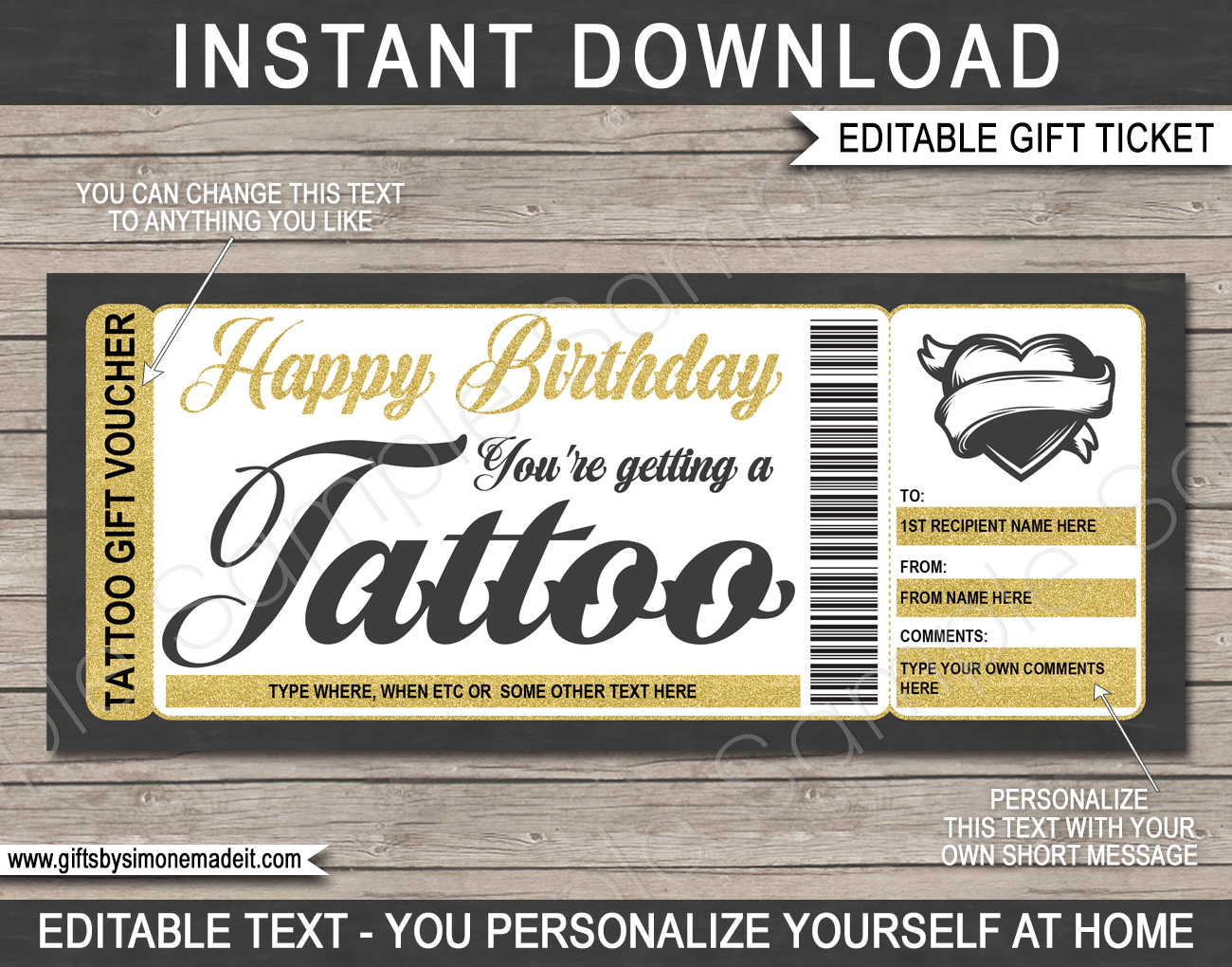 free printable tattoo voucher template