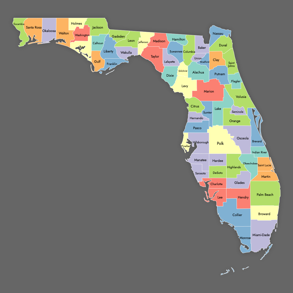 printable florida county map