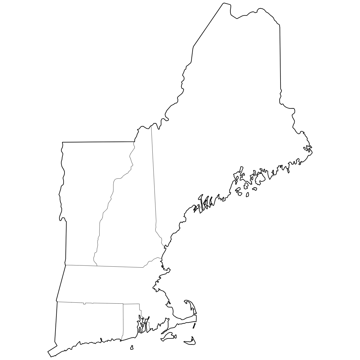 map of new england printable