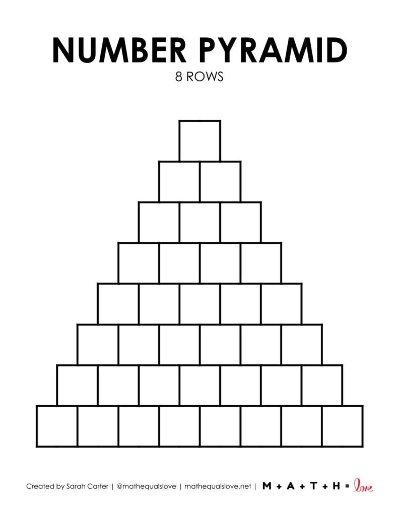 Blank Number Pyramid Templates Math Love