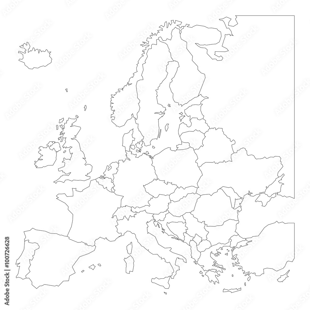 printable blank map of europe