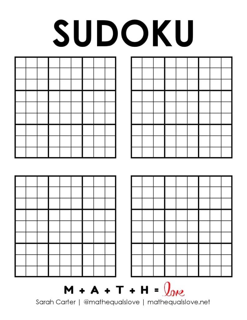 Blank Printable 9x9 Sudoku Grids Free PDF Download 