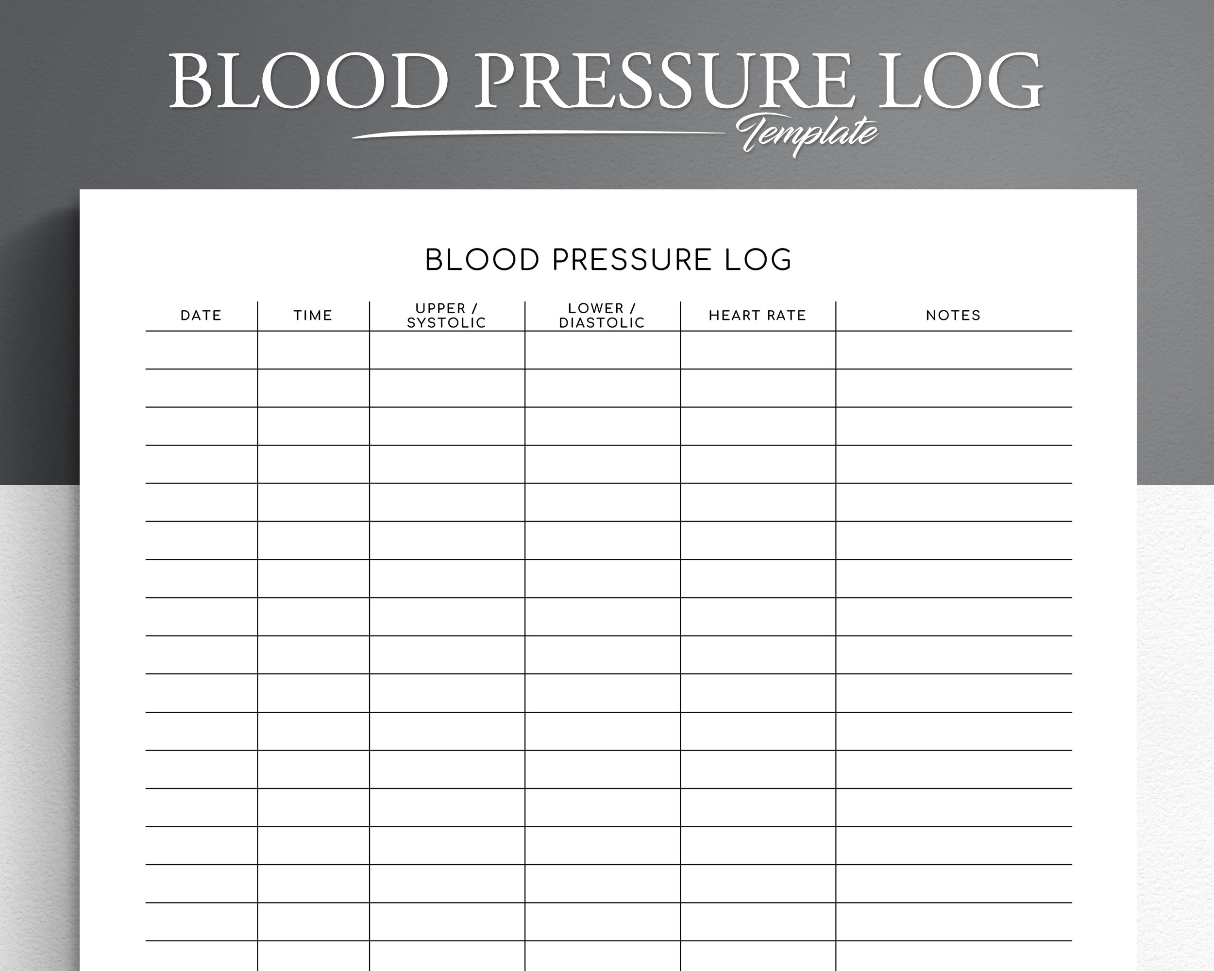 printable blood pressure log sheet