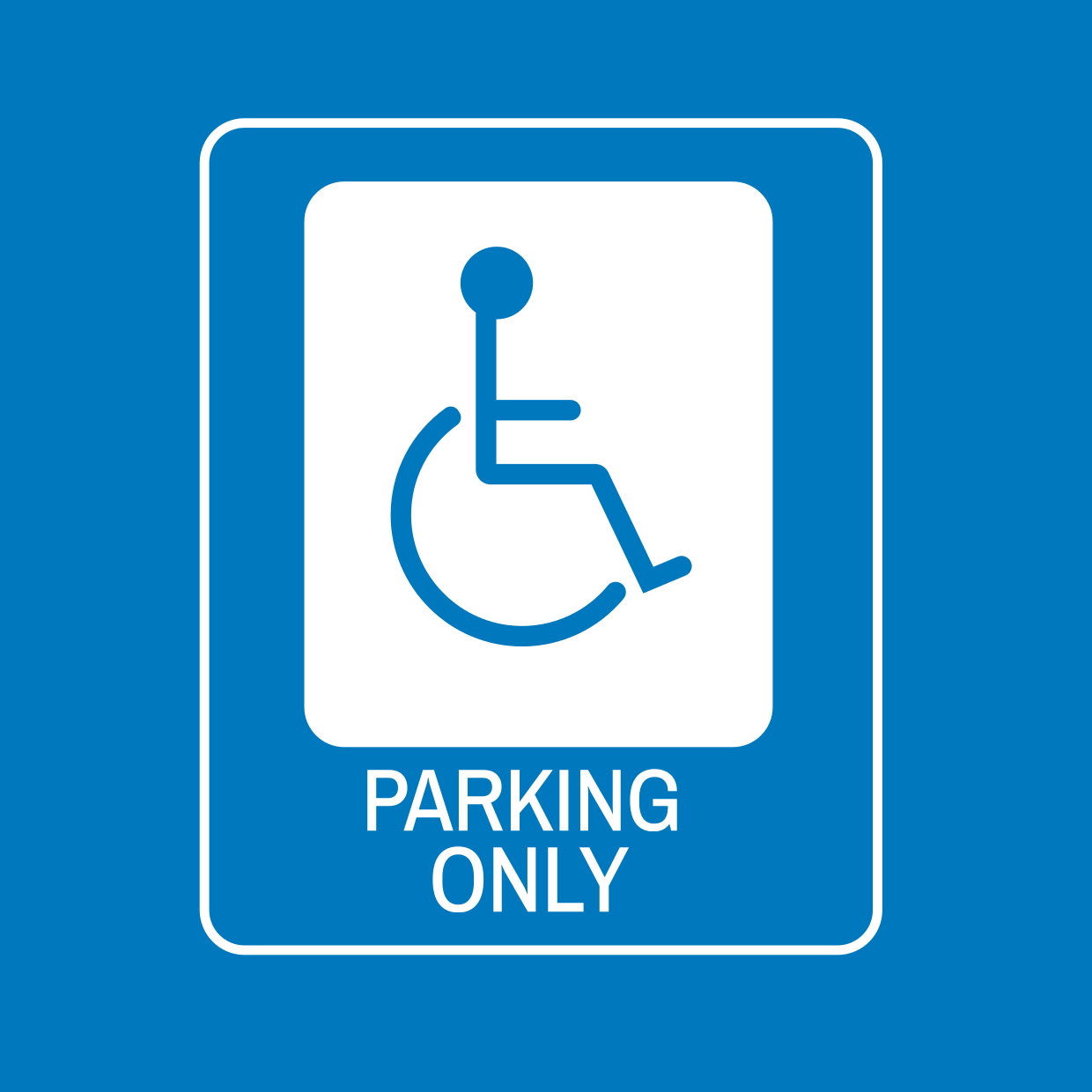 Blue And White Handicap Parking Sign Template Square Signs