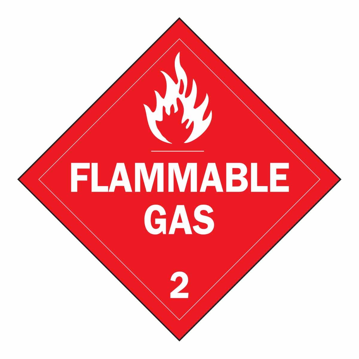 Brady Part 63438 Flammable Gas 2 Sign BradyID