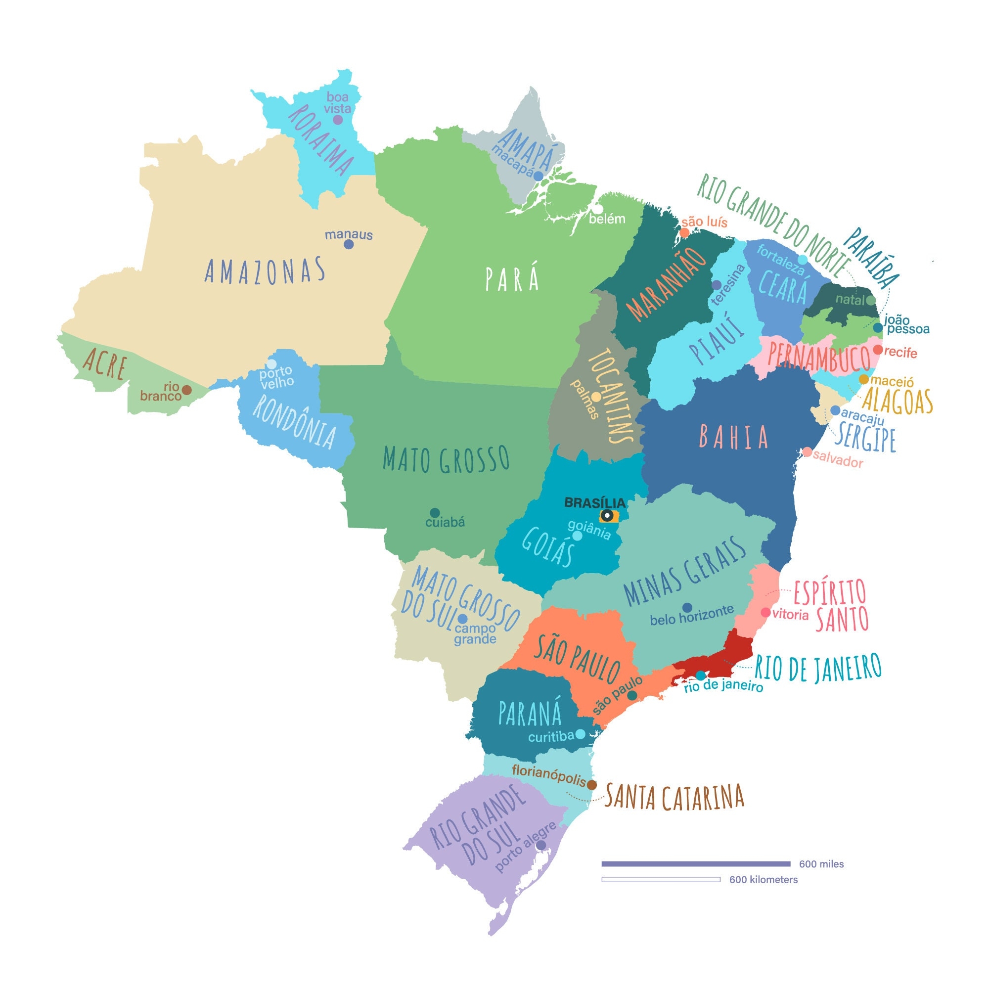 printable brazil map