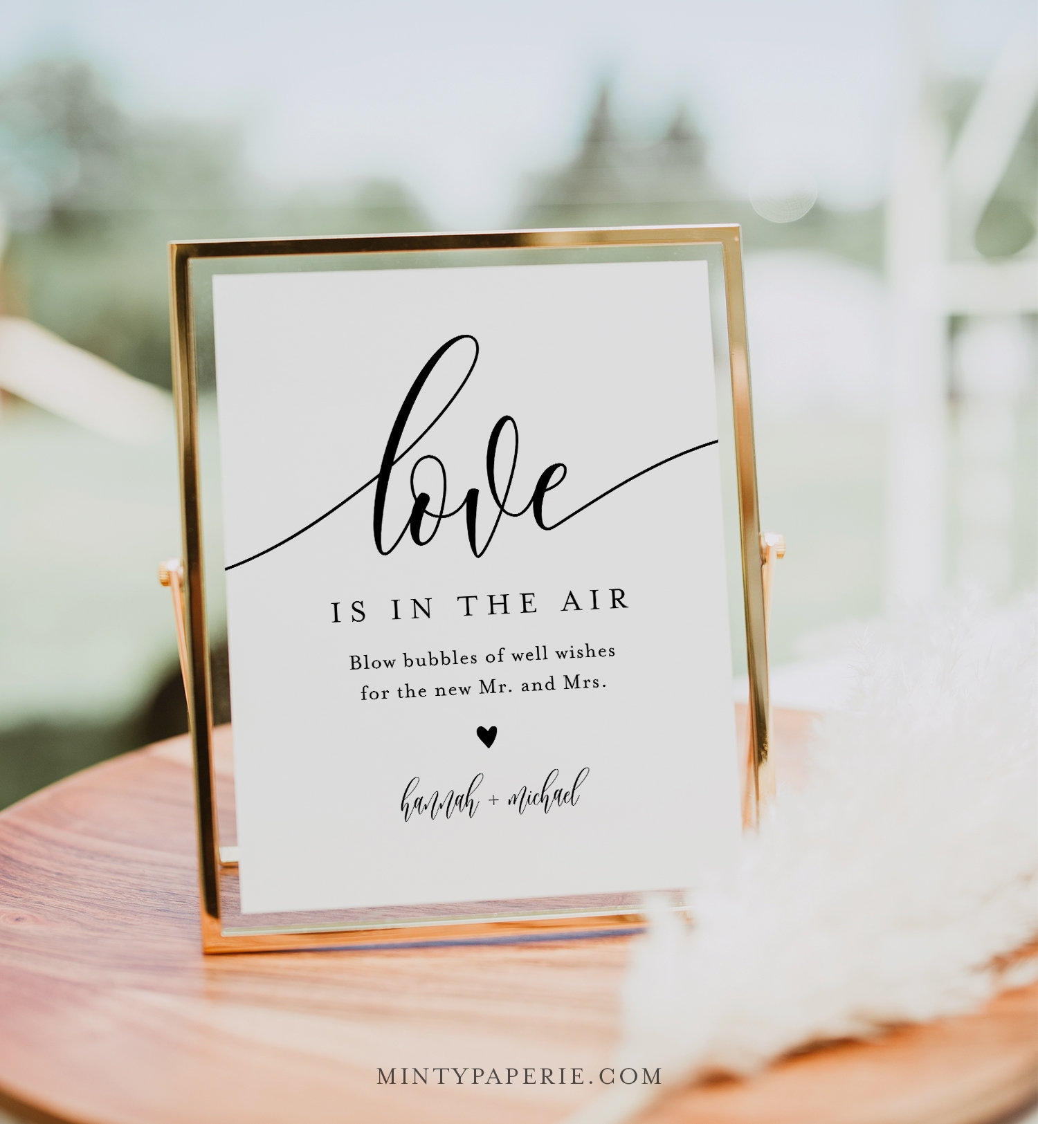 Bubble Send Off Sign Printable Minimalist Wedding Bubbles Station Love Is In Air Editable Template Instant Download Templett 008 60S