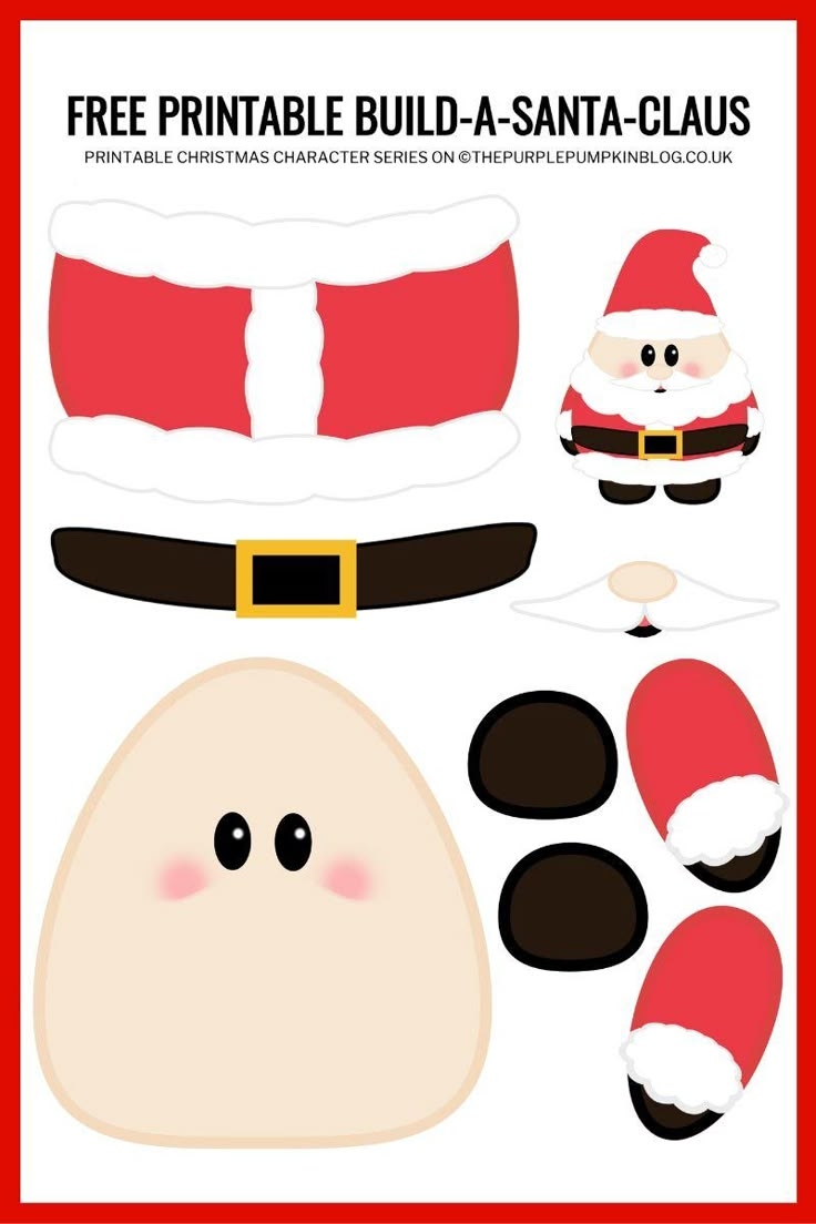 Build A Santa Printable Free Printable Paper Santa Claus Template 