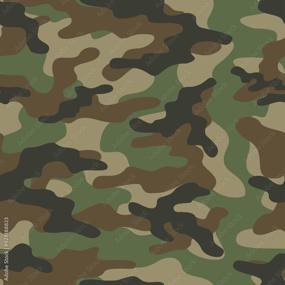 Camouflage Seamless Pattern Texture Abstract Modern Vector Military Green Camo Backgound Fabric Textile Print Template Vector Illustration Stock Vector Adobe Stock
