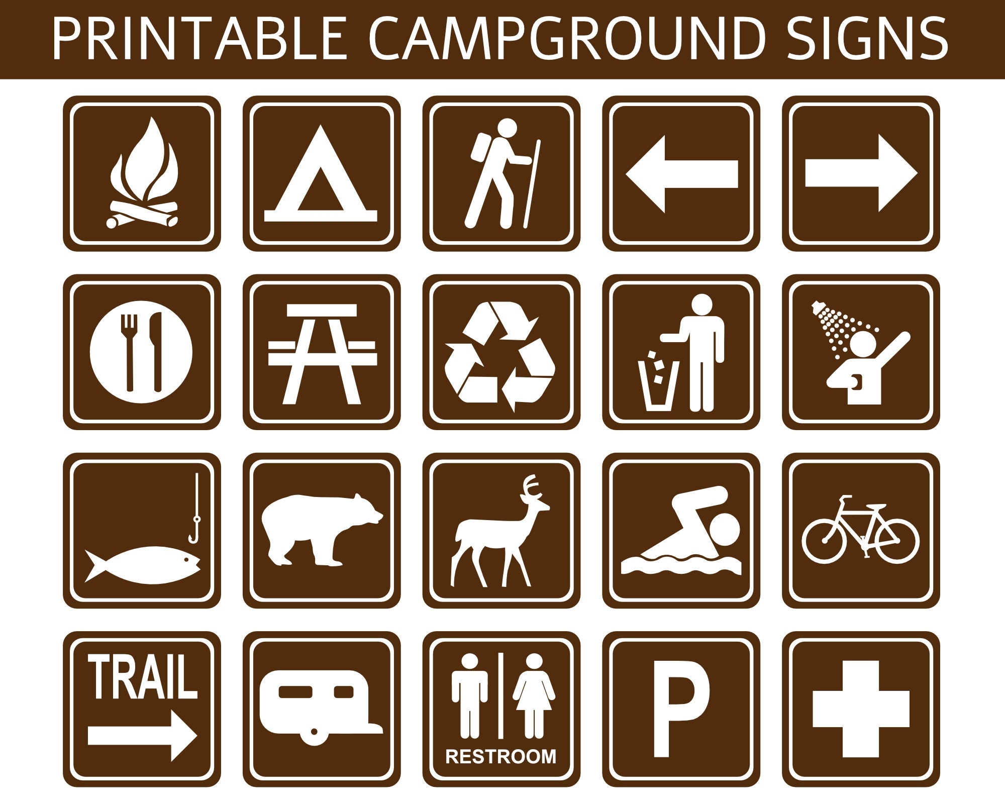 camping signs printable
