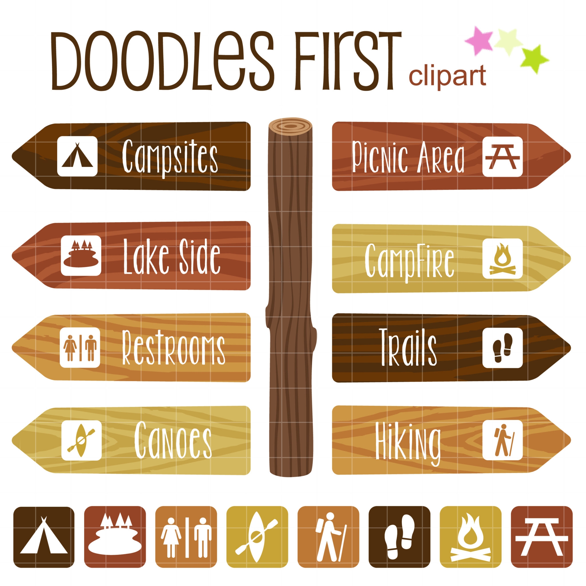 Camping Sign Clip Art Set Daily Art Hub Graphics Alphabets SVG