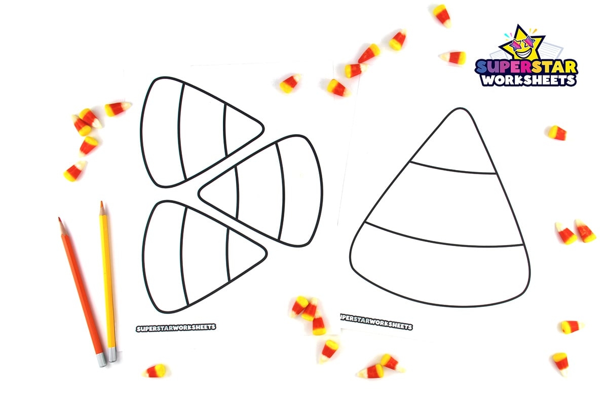 Candy Corn Template Free Printables Superstar Worksheets
