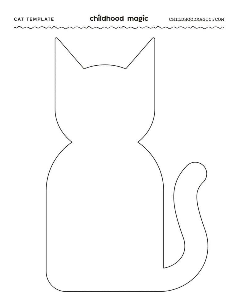 Cat Template Printable Coloring Page Childhood Magic
