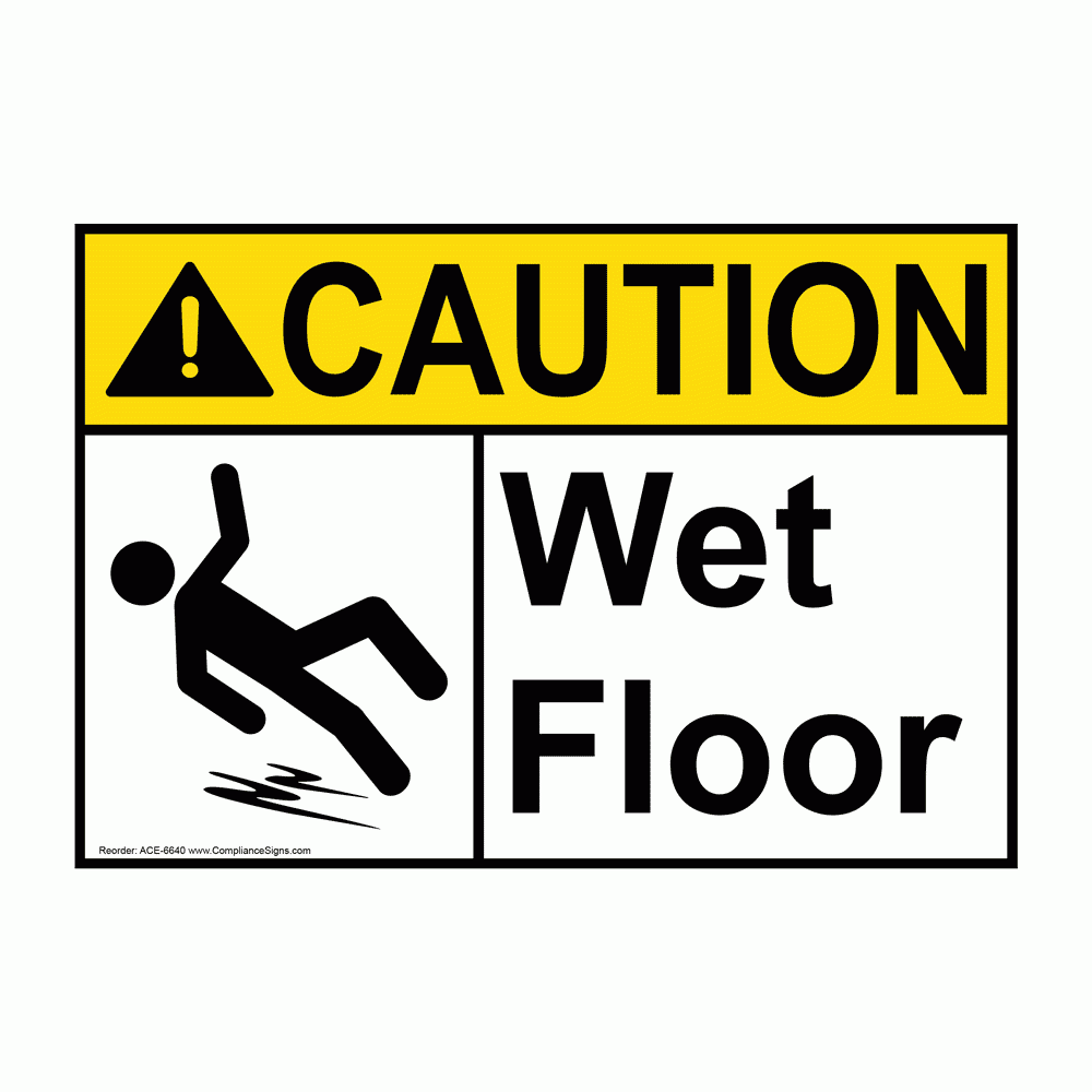 Caution Sign Wet Floor Sign ANSI