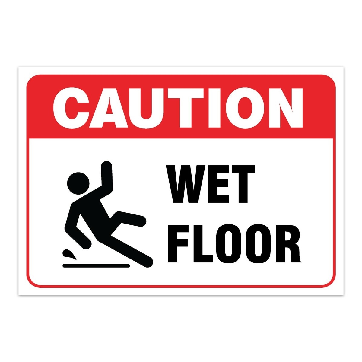 CAUTION Wet Floor Slippery Floor Vinyl Decal Window Wall Sticker Safety Sign Red EBay