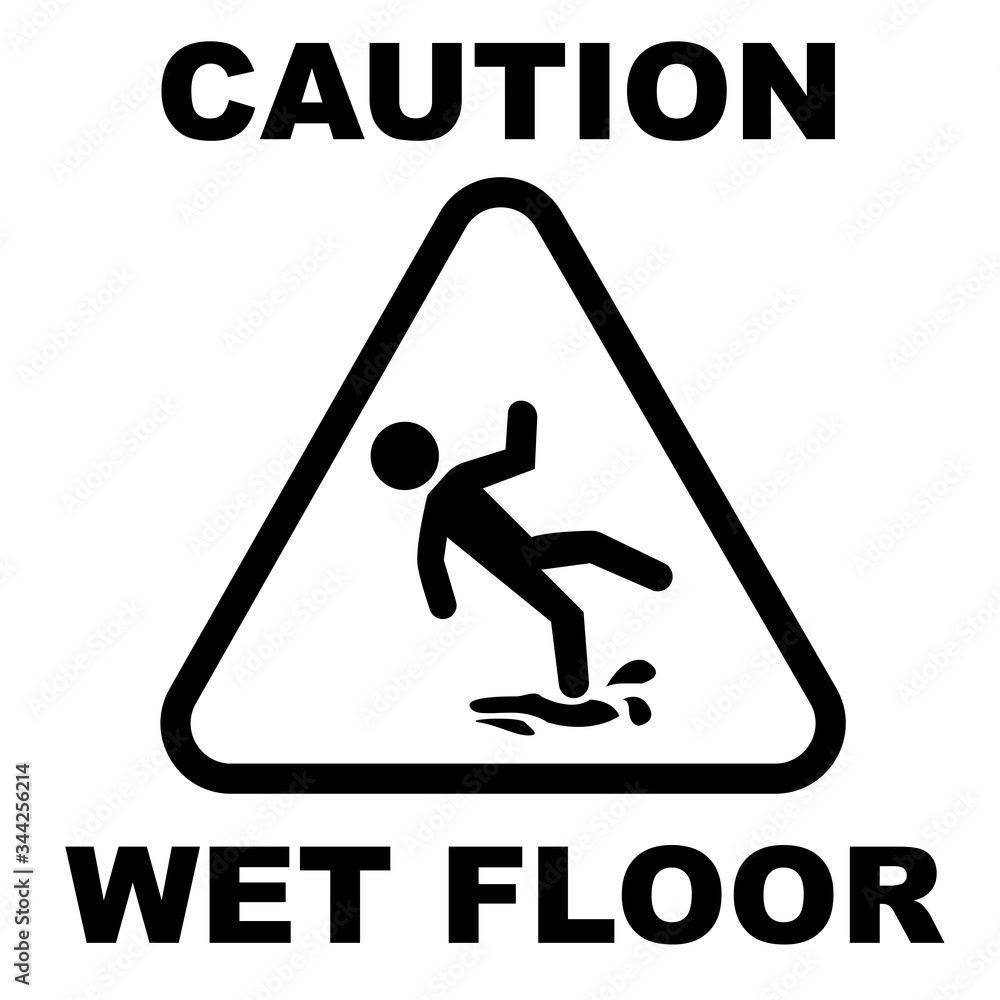 Caution Wet Floor Warning Sign Board Stock Vector Adobe Stock