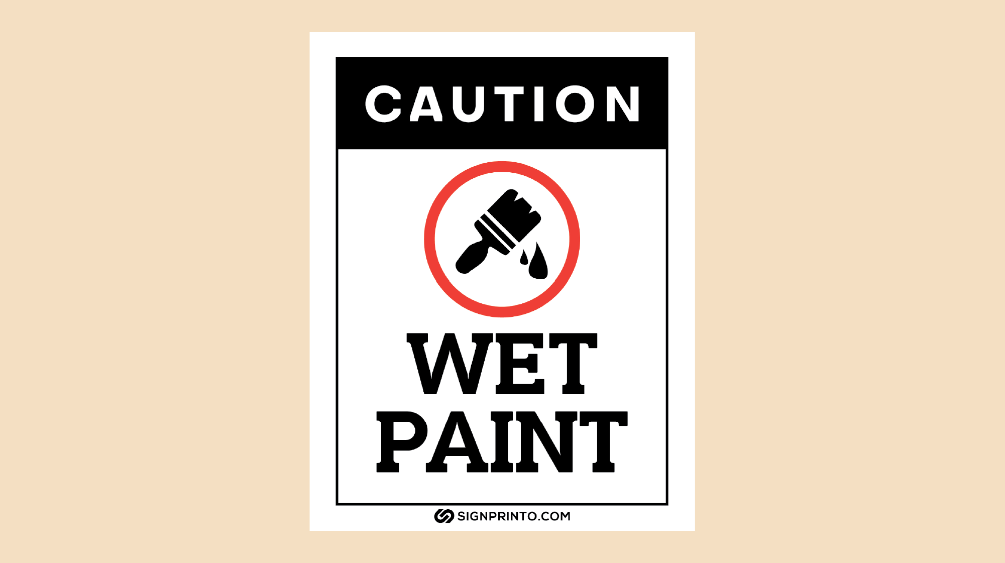 Caution Wet Paint Sign Black Color PDF 