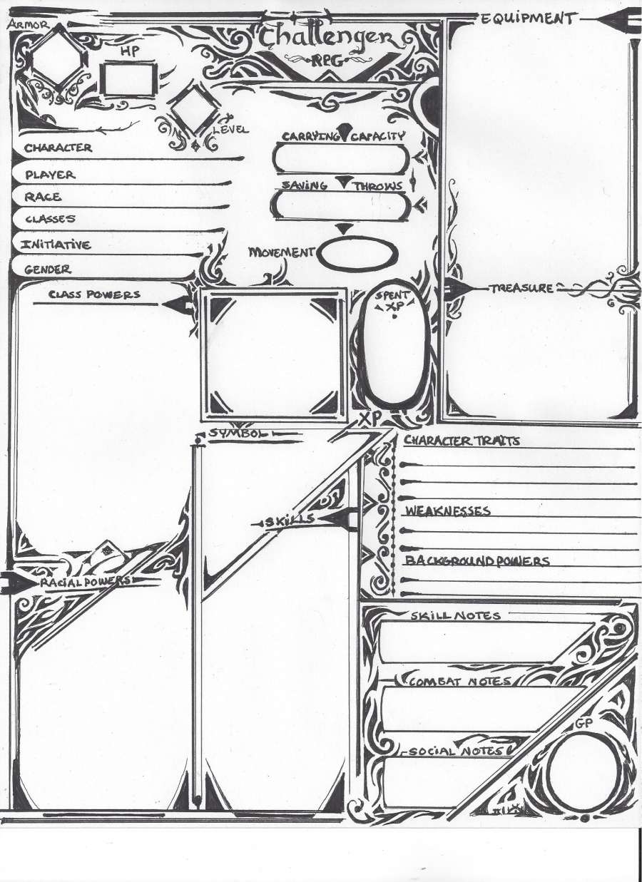character sheet printable