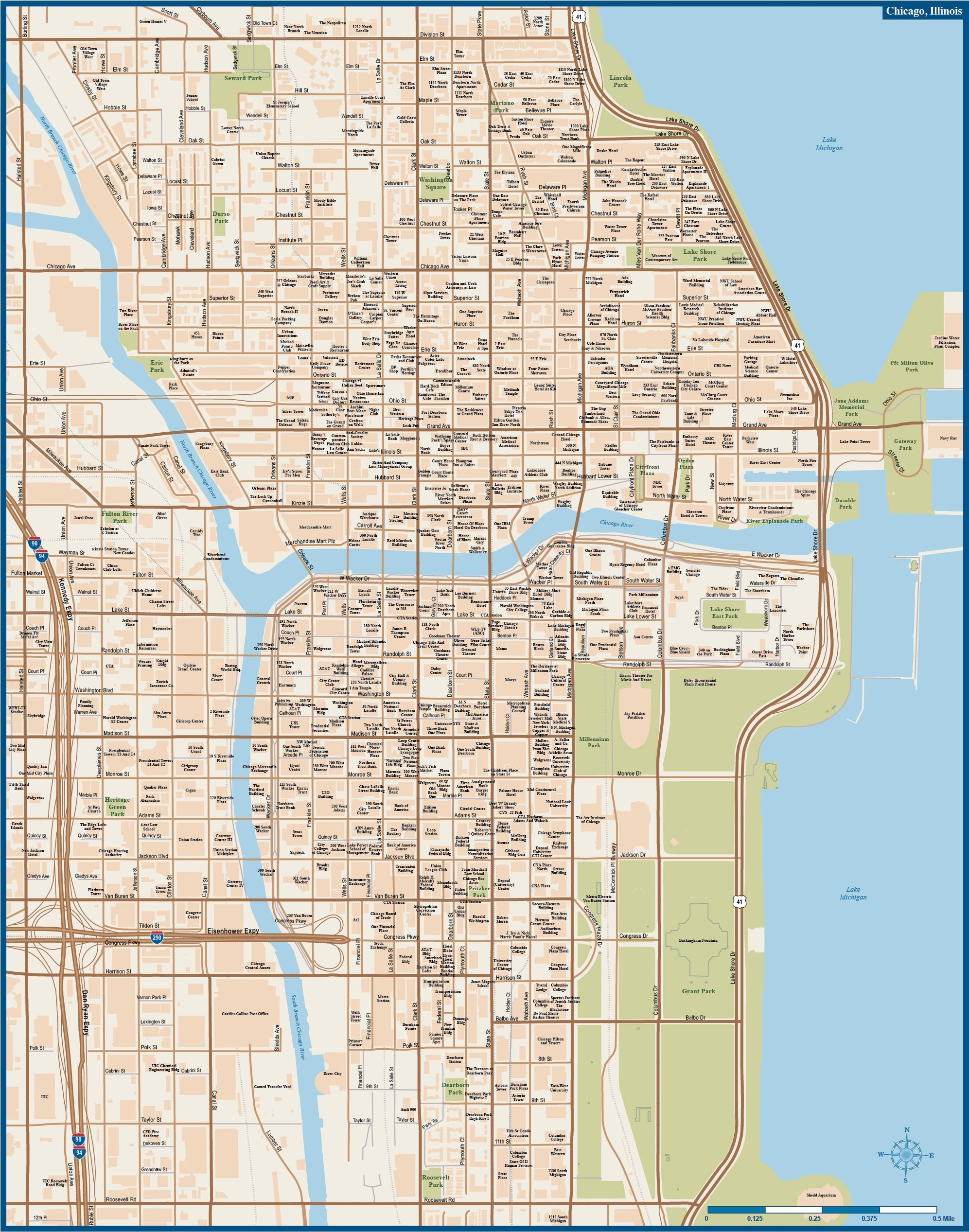 printable map of chicago