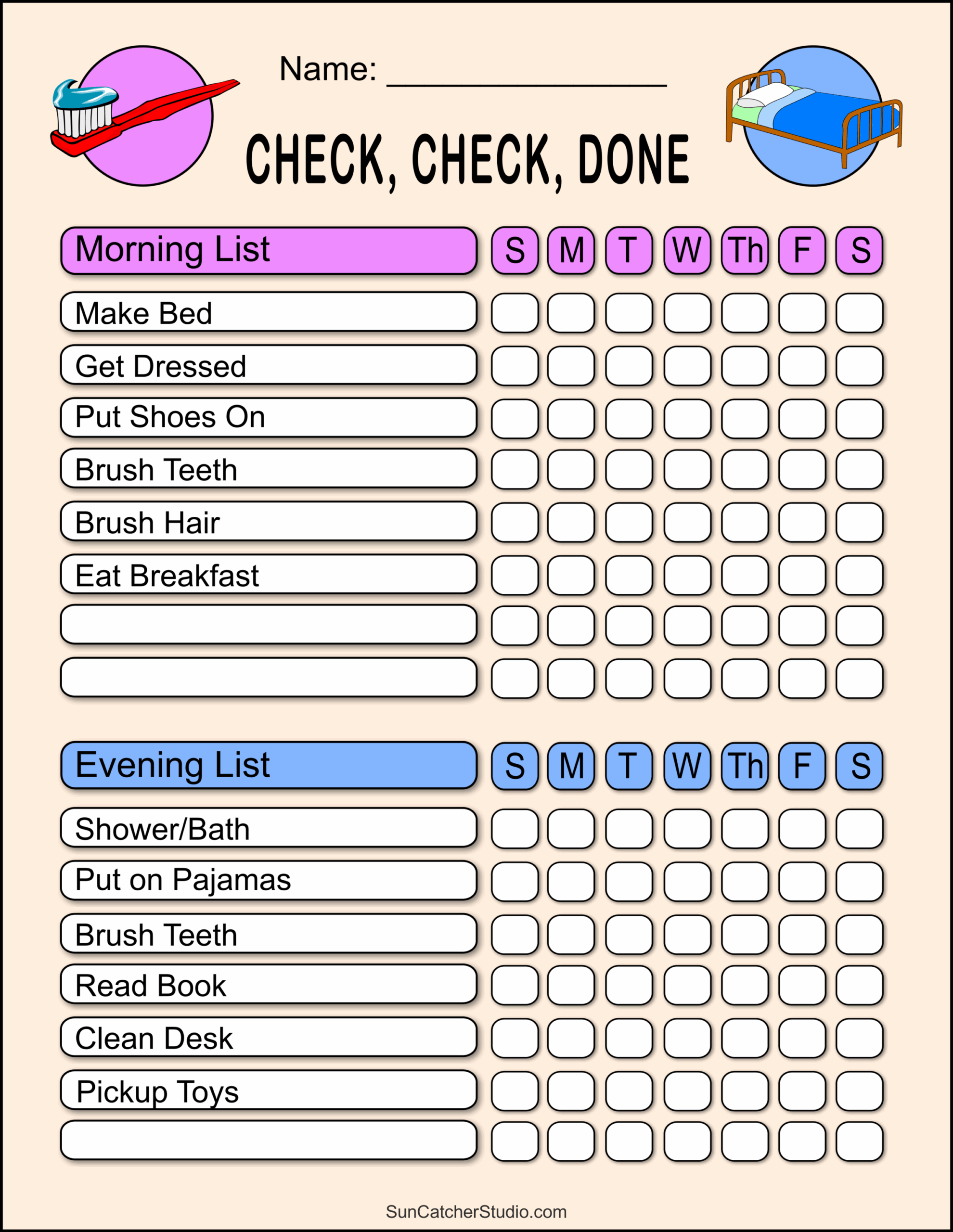 free printable chore chart template