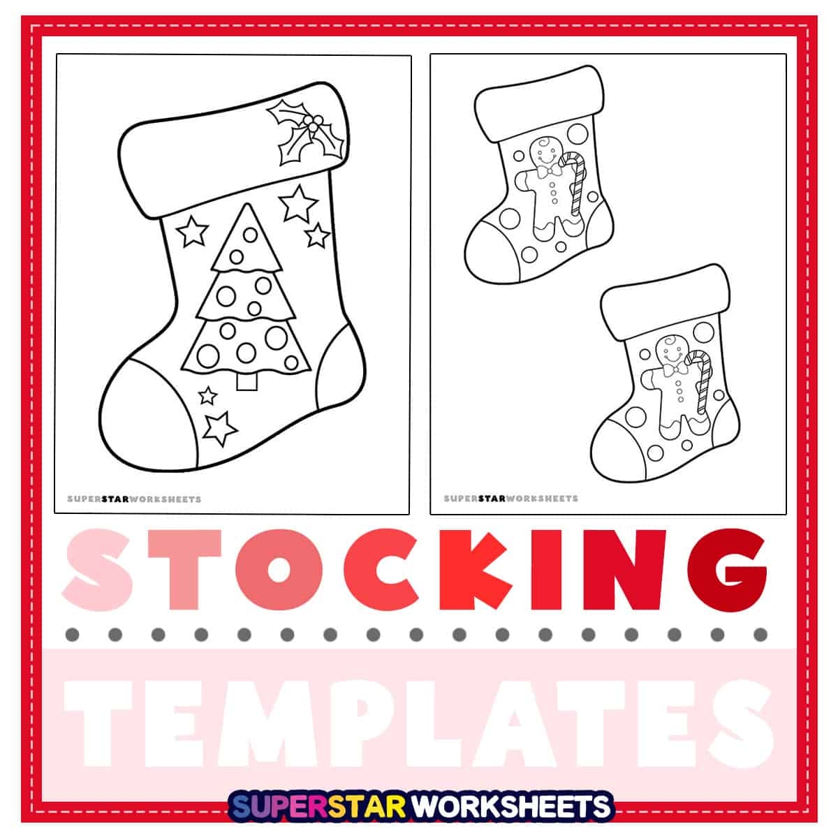 large printable stocking template