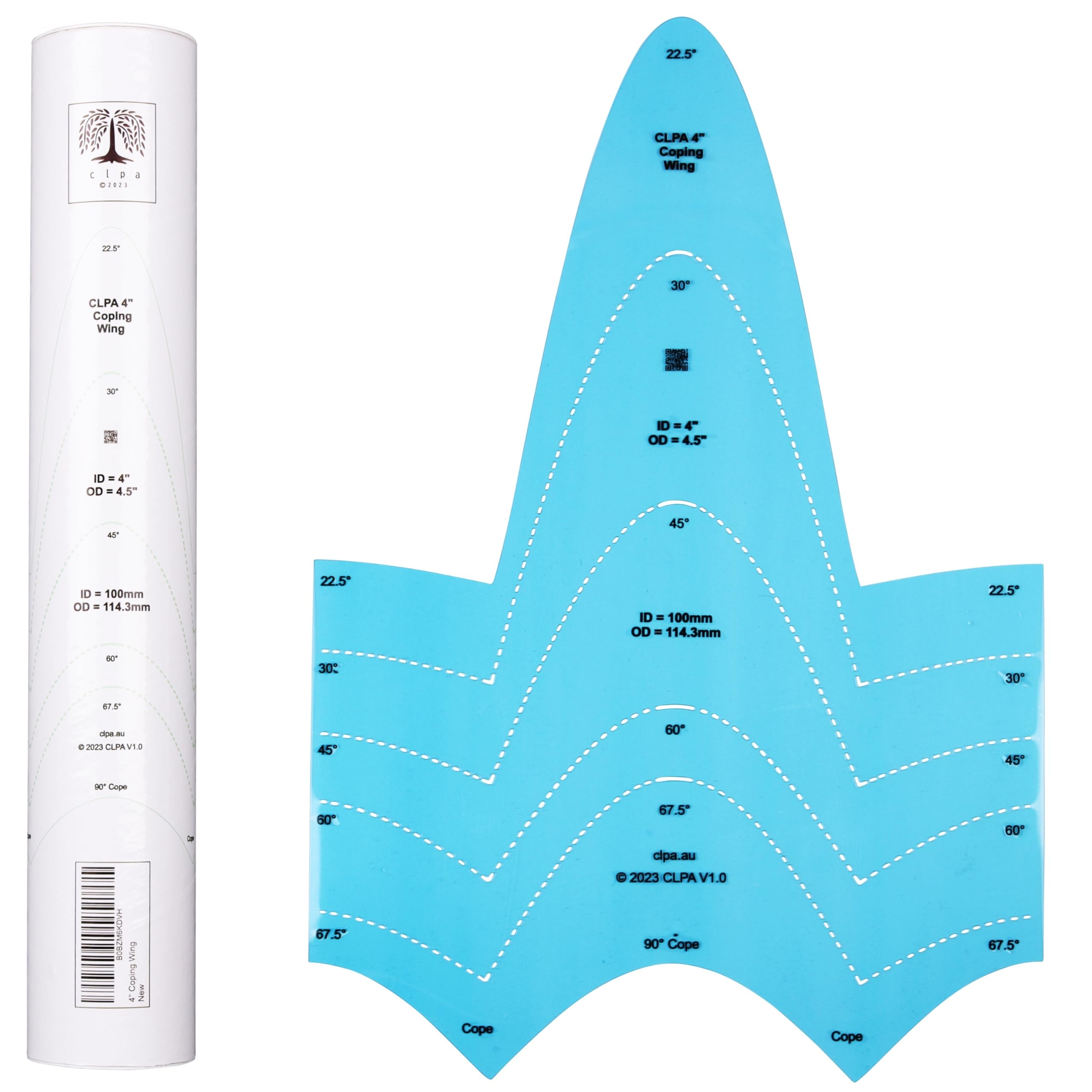 CLPA 4 Coping Wing Master Ultimate Pipefitter And Welding Tool Precision Pipe Saddle Template Notcher Cutting Guide Ideal For Pipe Fitting Marking Coping Pipes From 22 5 To 90 Degrees Amazon