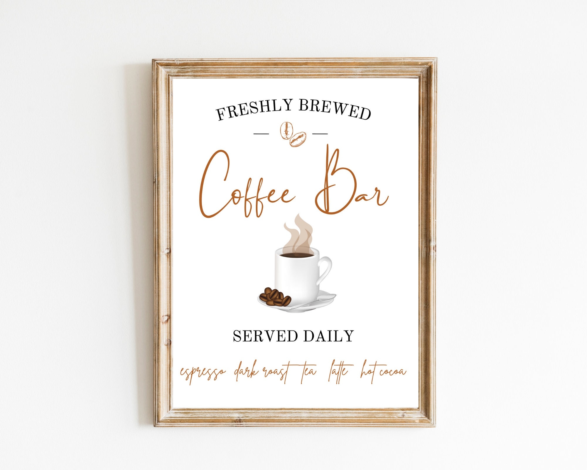 Coffee Bar Printable Sign Digital Download Print Farmhouse Printable Etsy