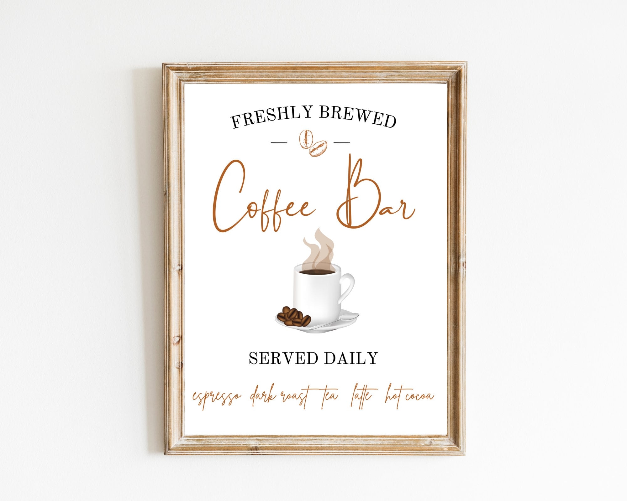 Coffee Bar Printable Sign Digital Download Print Farmhouse Printable Etsy
