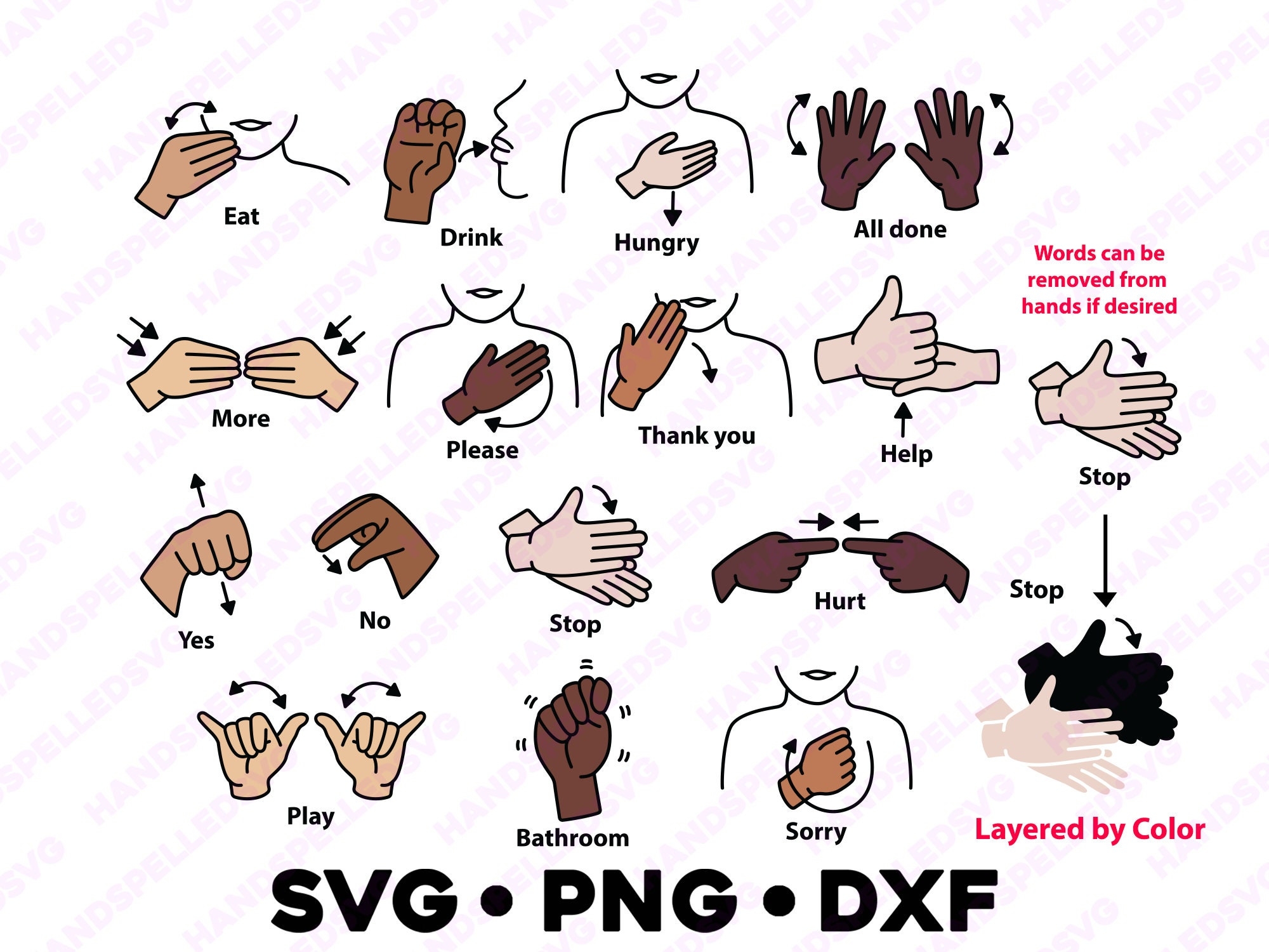 common sign language signs printable