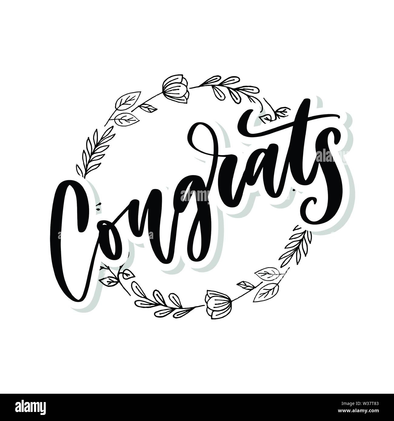 Congrats Hand Written Lettering For Congratulations Card Greeting Card Invitation And Print Isolated On Background Vector Illustration Stock Vector Image Art Alamy