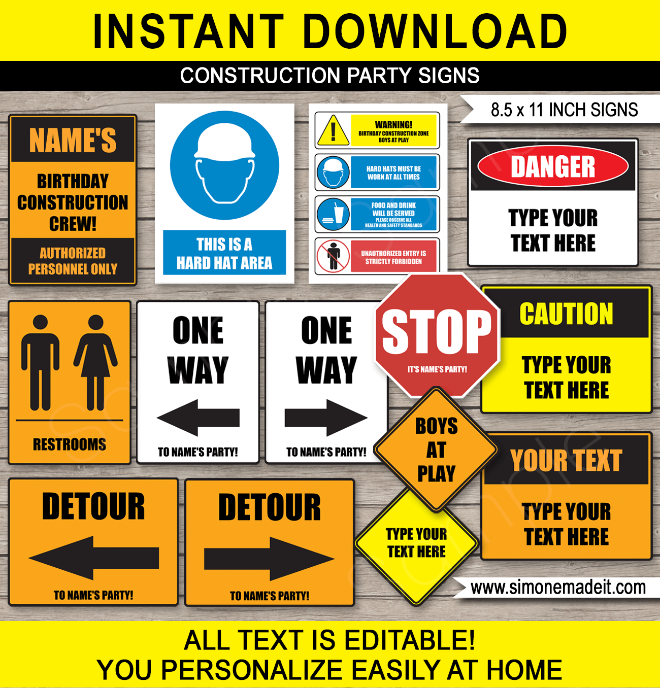 printable construction signs