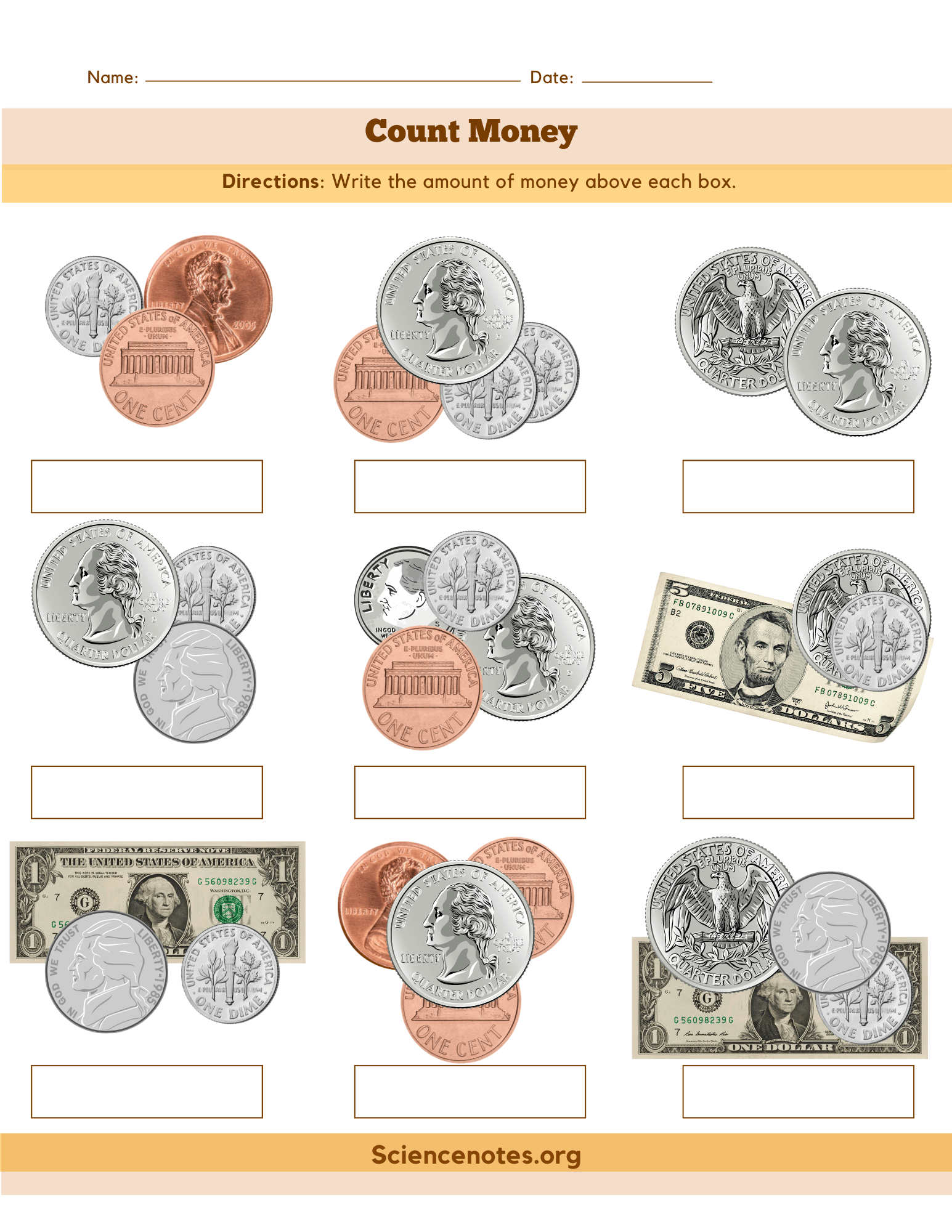 free printable money worksheets