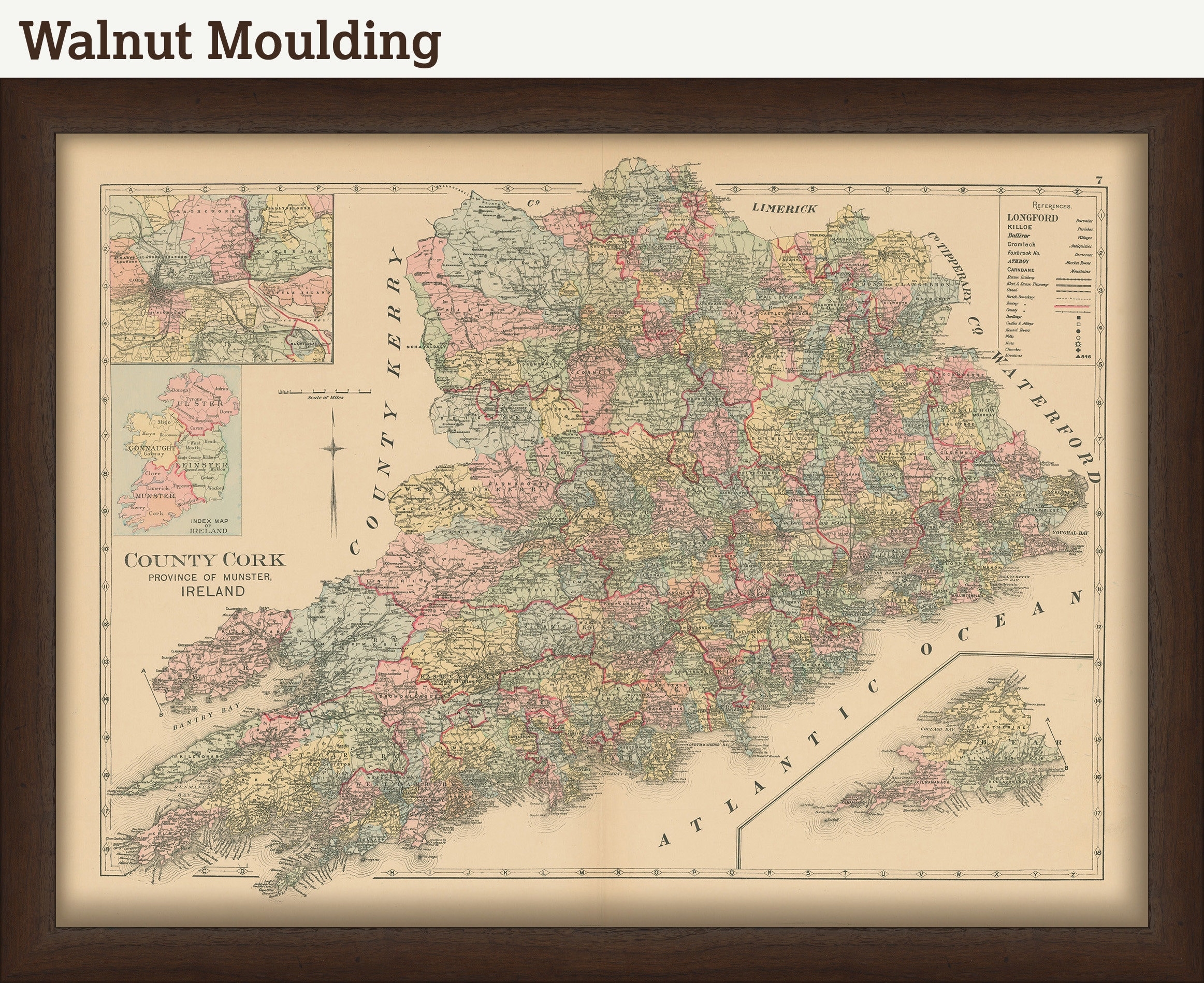 COUNTY CORK Ireland 1901 Map Replica Or GENUINE Original Etsy