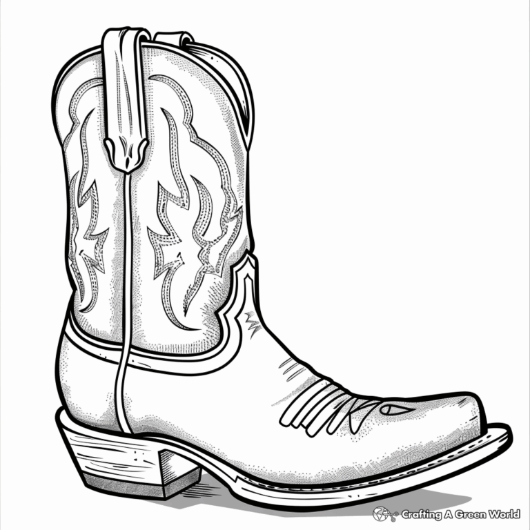 Cowboy Boot Coloring Pages Free Printable