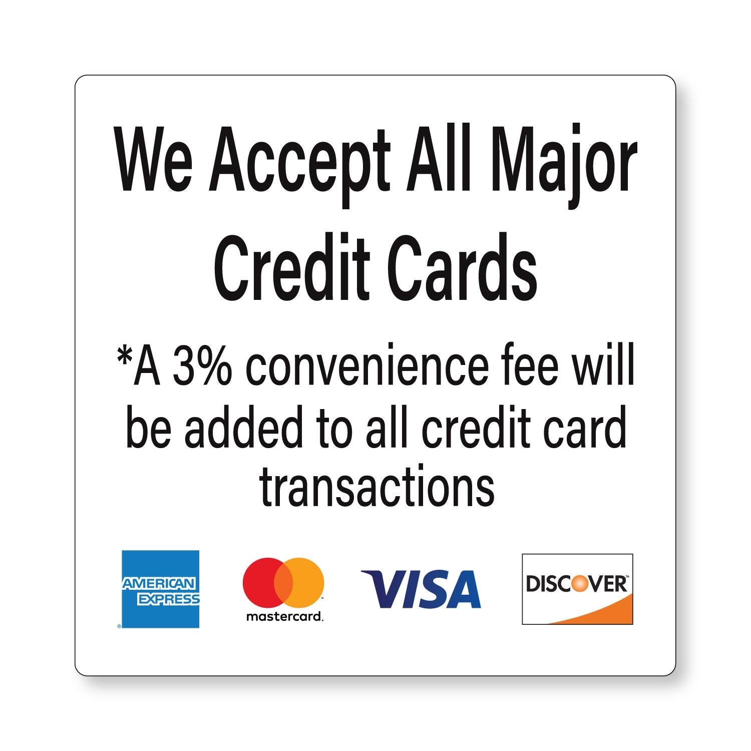 Credit Card Surcharge Fee Sign Etsy