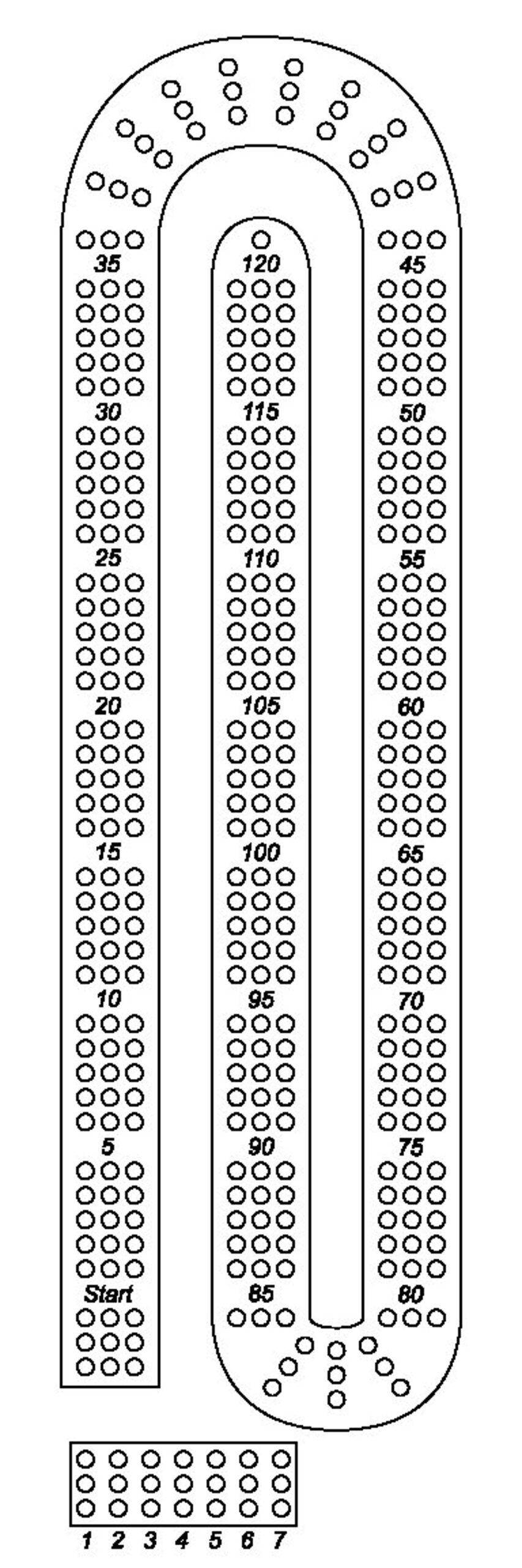 Cribbage Board Template Digital Download SVG PDF Etsy