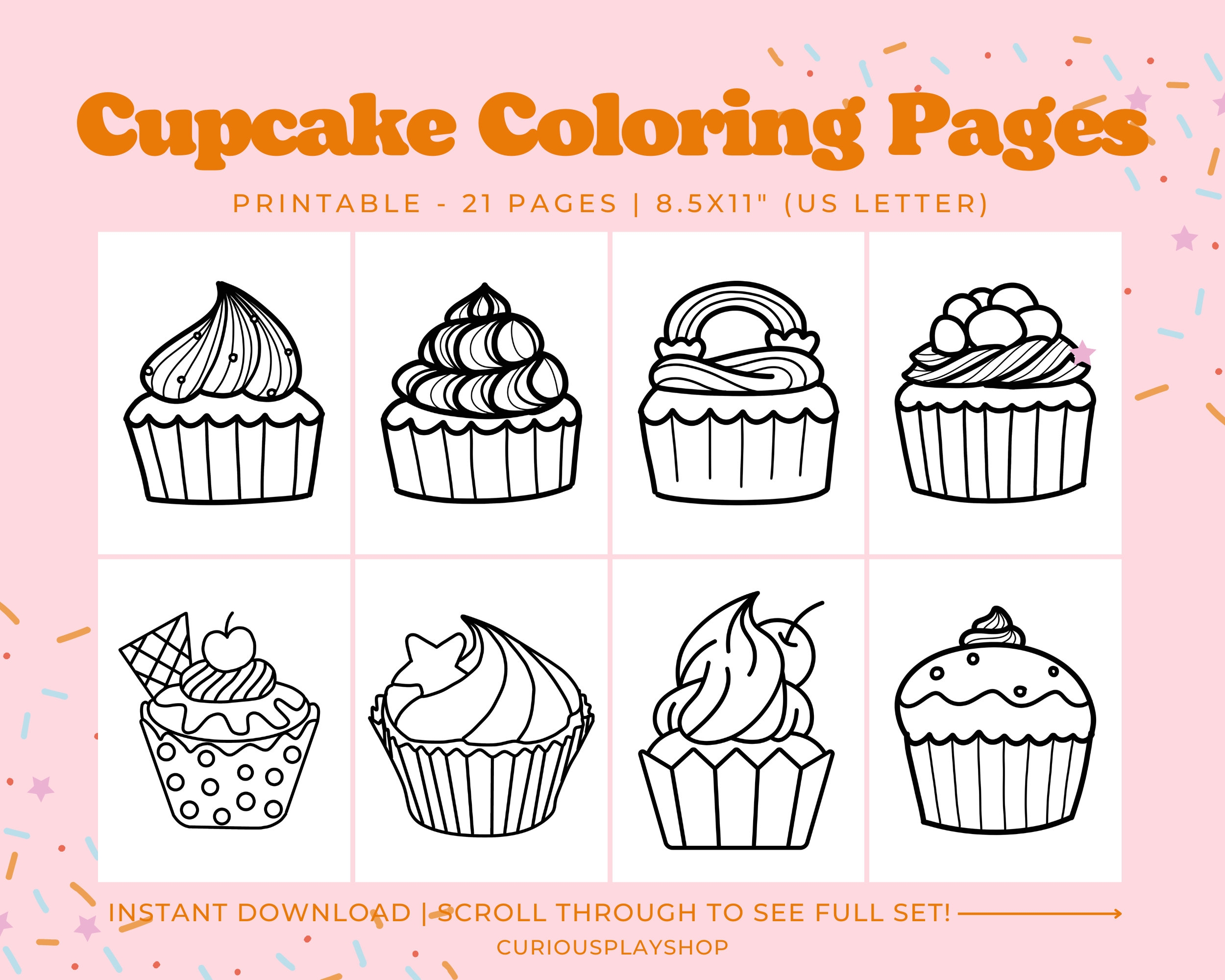 cupcake coloring sheets printables