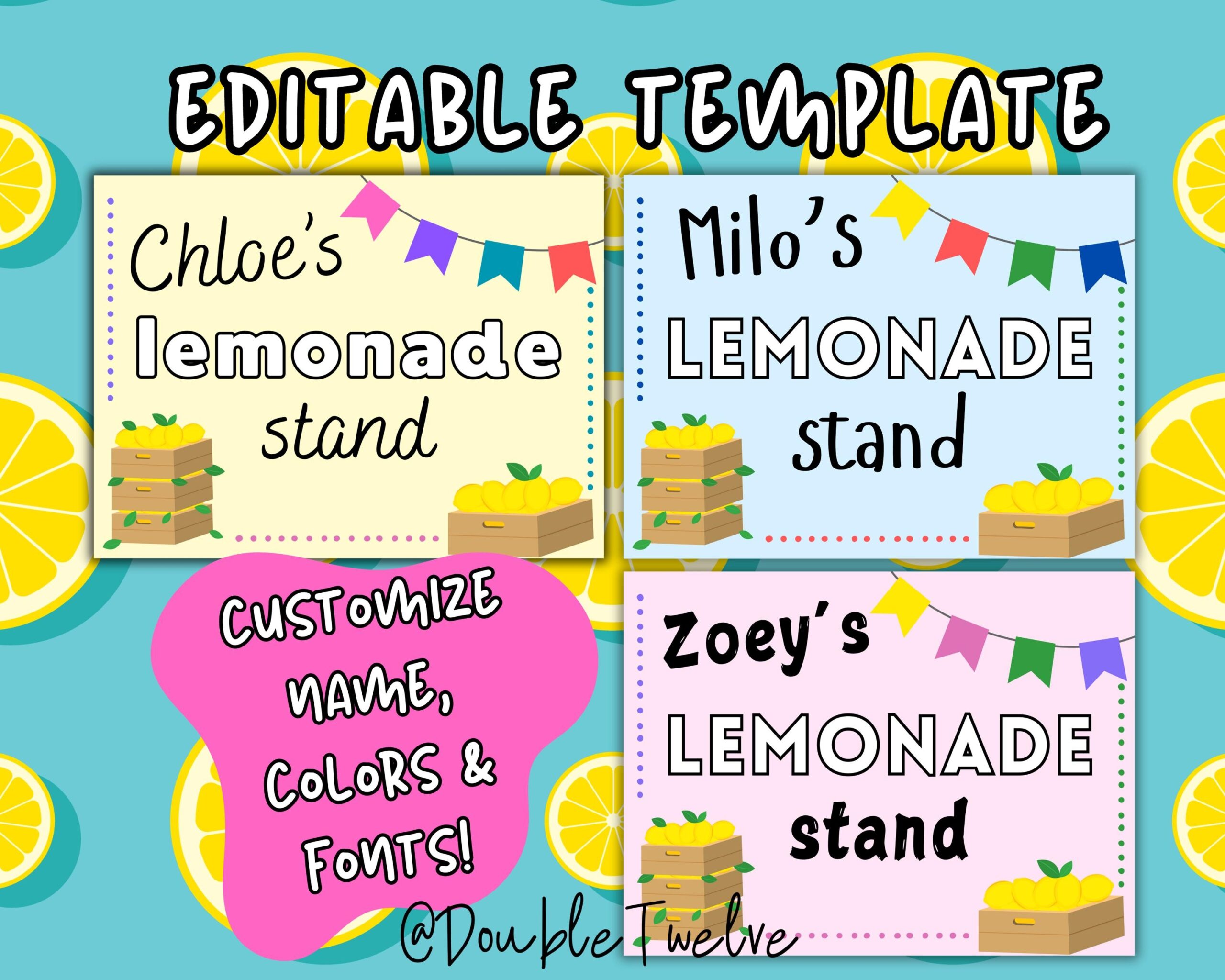 lemonade stand sign printables