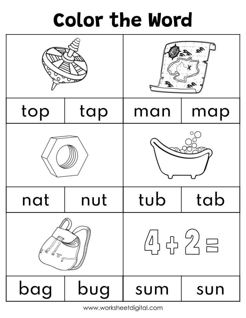 free printable cvc words worksheets