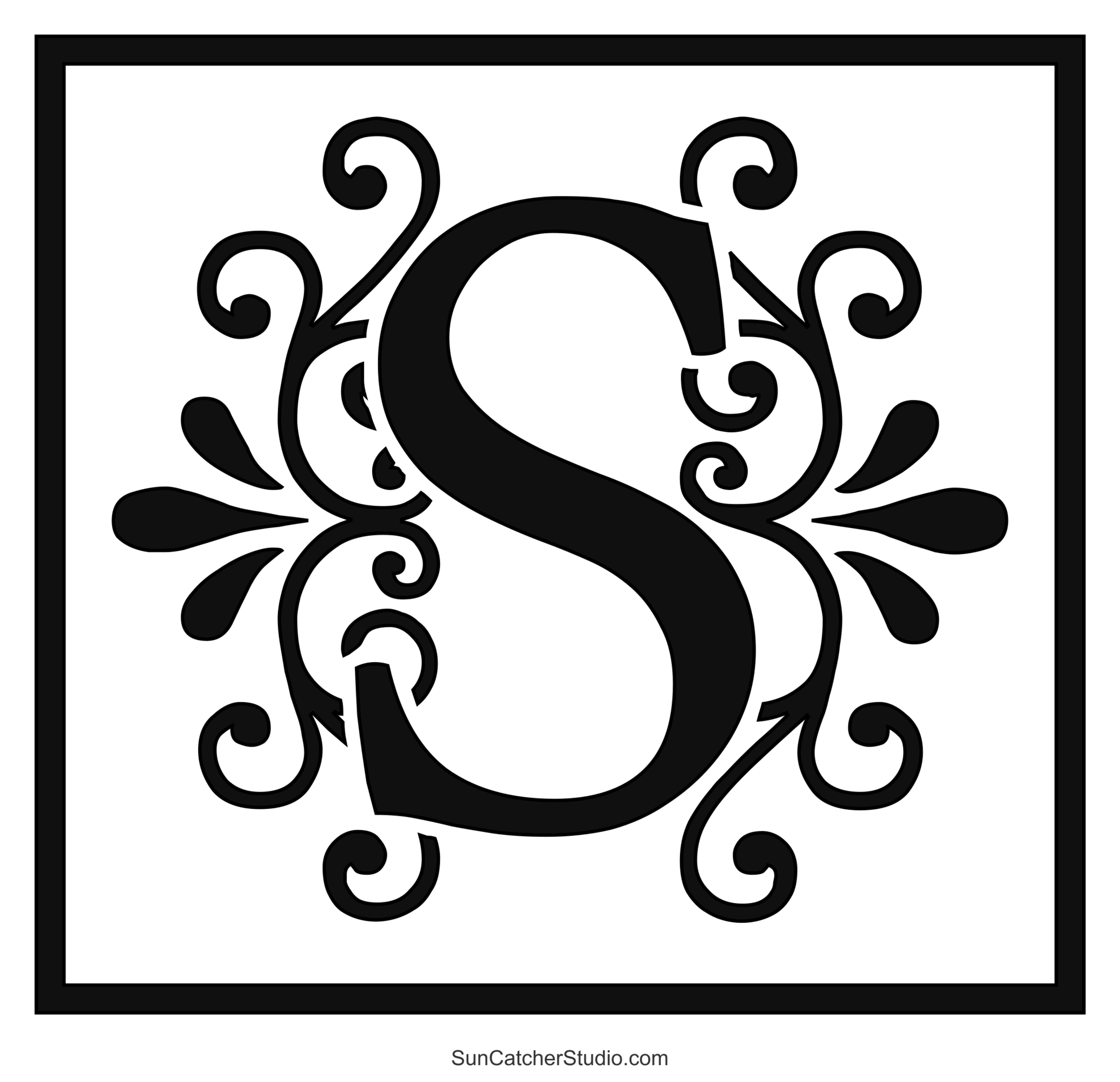 Decorative Letters Large Monogram Ornamental Font Lettering Free Printables Monograms Design Tools Patterns DIY Projects