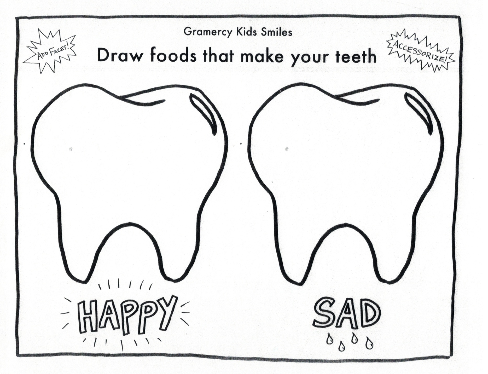 free printable dental activity sheets